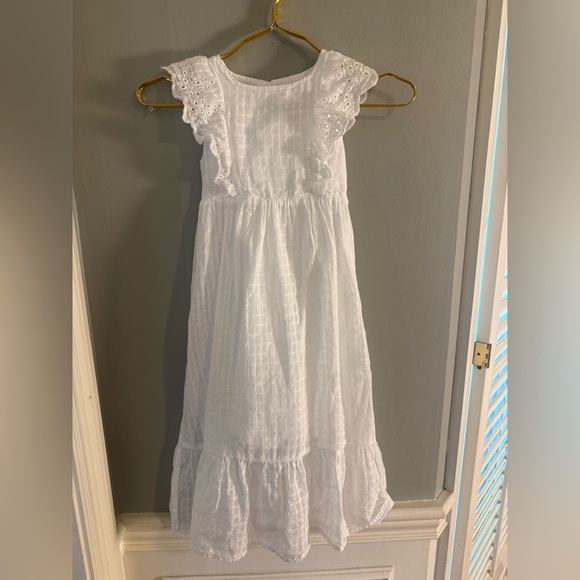 Cat & Jack White Eyelet Flutter Sleeve Dress Girls XS (4/5) - Picture 7 of 7